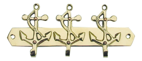Schlüsselhaken mit 3 Ankern, Messing · SC 1124