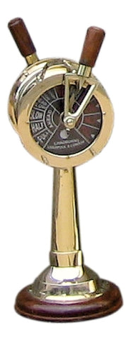Maschinentelegraf, Messing auf Holzsockel