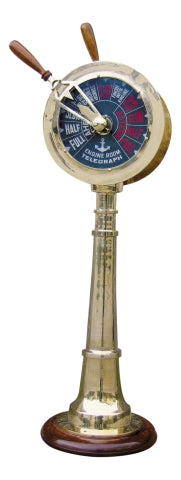 Maschinentelegraf, Messing auf Holzsockel