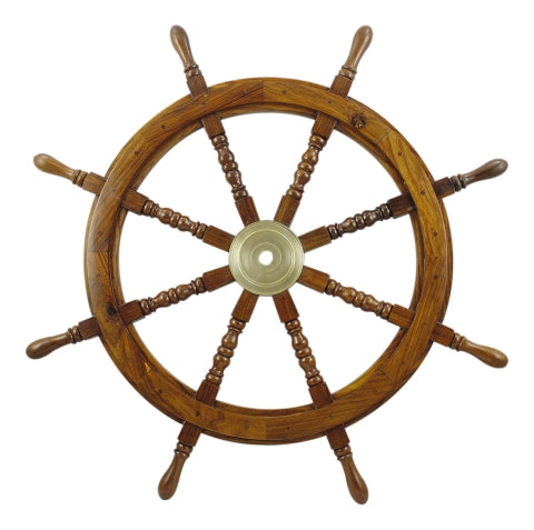 Steuerrad, Holz mit Messingnabe