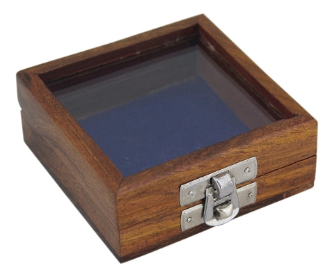 Holzbox mit Glas im Deckel, Verschluss vernickelt · SC 2024N