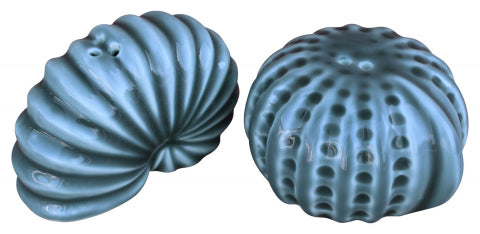 Salz-/Pfefferstreuer Muscheln, Steingut lackiert