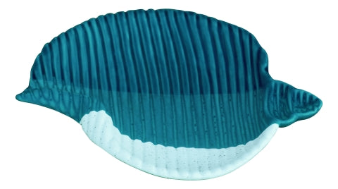 Platte Muschel, Steingut lackiert