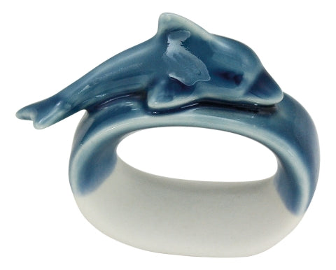 Serviettenring Delfin, Steingut lackiert