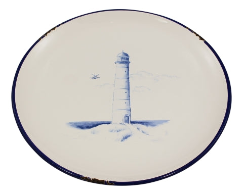 Teller Leuchtturmdesign, Steingut lackiert