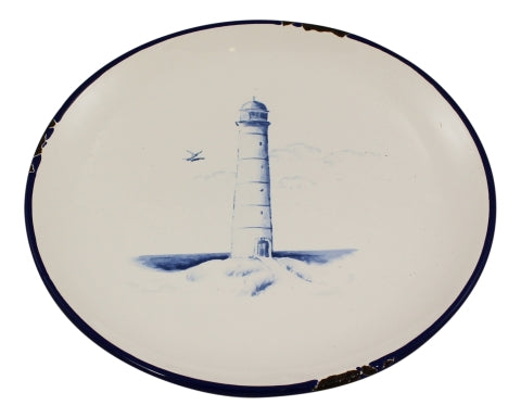 Teller Leuchtturmdesign, Steingut lackiert