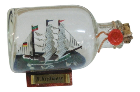 Flaschenschiff Rickmer Rickmers, 9 cm