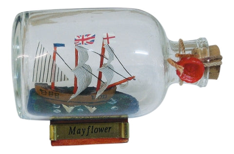 Flaschenschiff Mayflower, 9 cm