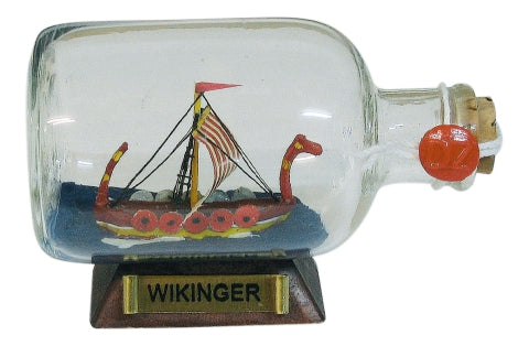 Flaschenschiff Wikinger, 9 cm