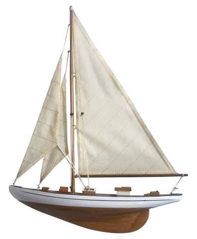 Halbrumpf-Segelyacht, Holz mit Stoffsegel · SC 5059