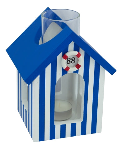 Teelicht-Strandkabine, Holz/Glas · SC 5466