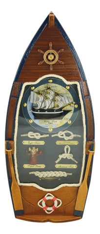 Schlüsselkasten mit Knoten in Bootsform, Holz/Glas · SC 5520