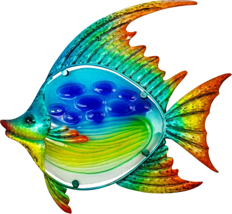 Wandhänger Fisch, Metall/Glas