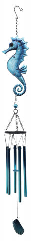 Windspiel Seepferdchen, Metall/Glas