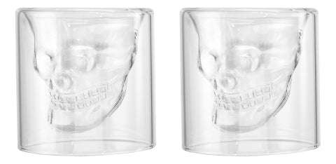 Gläser mit Totenkopf-Form, H: 7cm