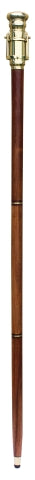 Spazierstock mit Teleskop, Holz/Messing