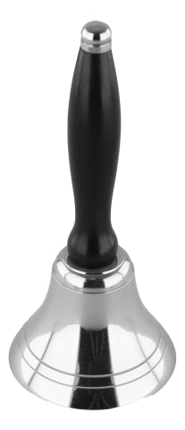 Handglocke, Messing vernickelt mit schwarzem Holzgriff