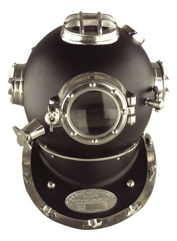 Taucherhelm, Eisen in Nickel & Schwarz-Ausführung