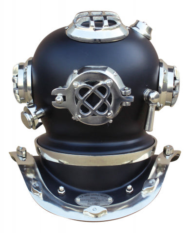 Taucherhelm, Eisen in Nickel & Schwarz-Ausführung