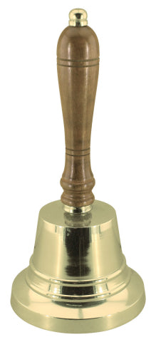 Handglocke, Aluminium vermessingt mit Holzgriff