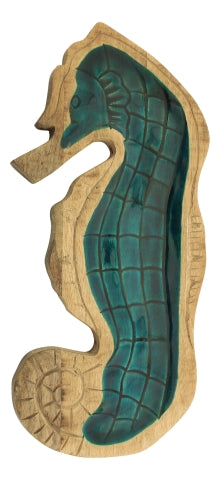 Platte Seepferdchen, Mango-Holz emailliert · SC 9702