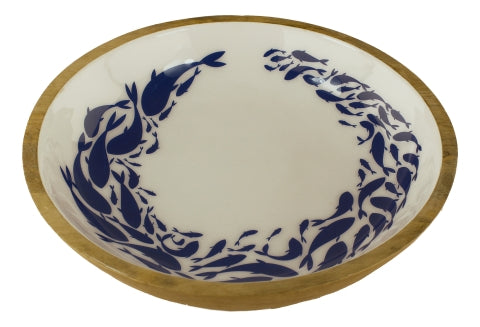 Schale Fischschwarm, Mango-Holz emailliert · SC 9754