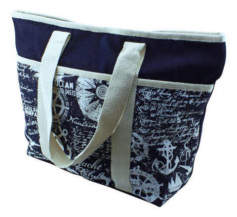 Shopping-Tasche Denim Maritim, blau/creme