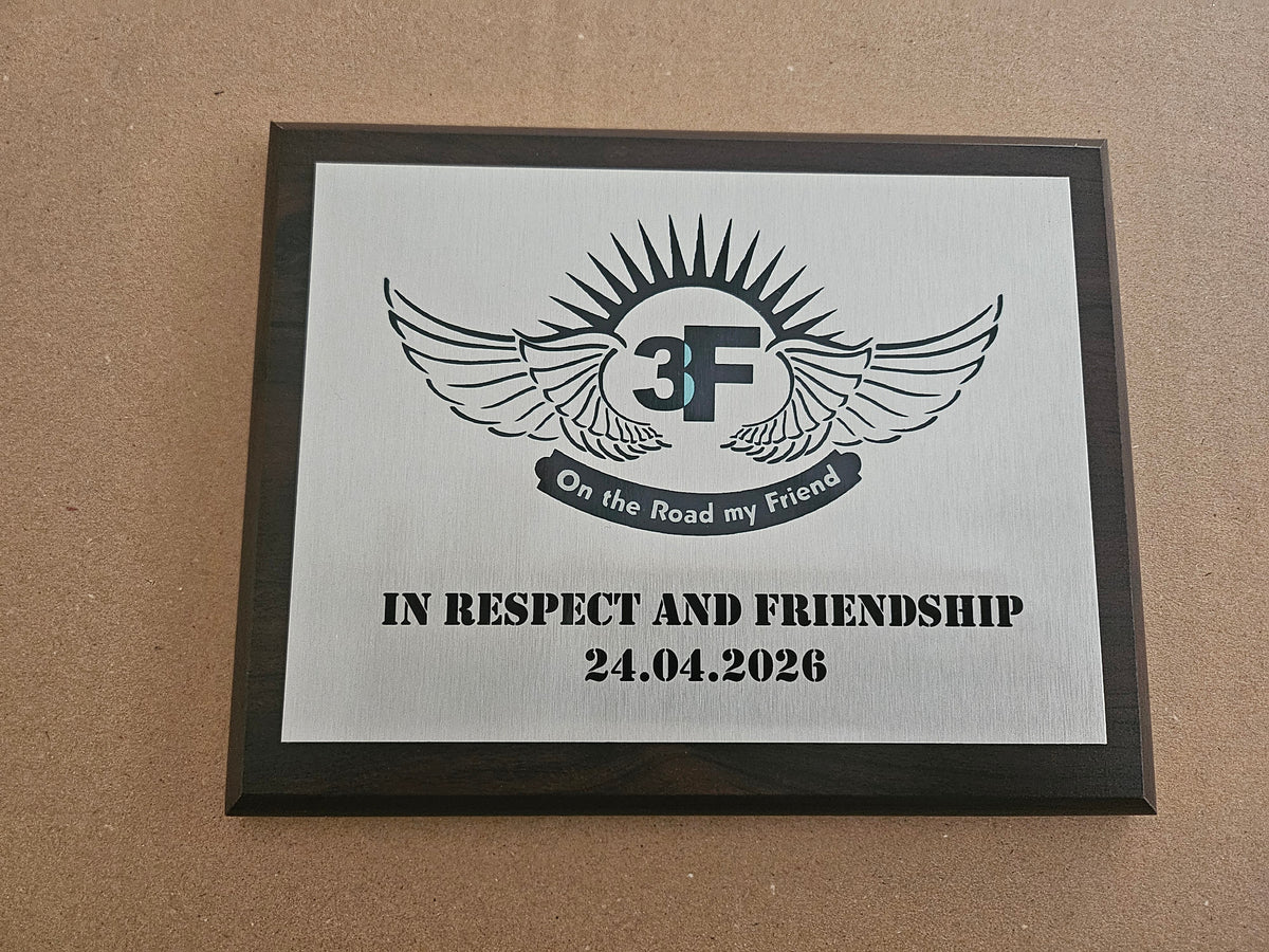 Echte personalisierte Plakette auf Holz, 3F Motiv – Originalfoto aufrecht gedreht