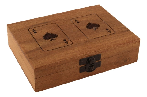 Doppelte Spielkartenbox aus Akazienholz – SEA-CLUB 7304