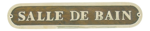 Türschild SALLE DE BAIN aus Holz und Messing – SEA-CLUB 7655