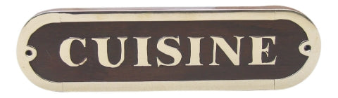 Türschild CUISINE aus Holz und Messing – SEA-CLUB 7658