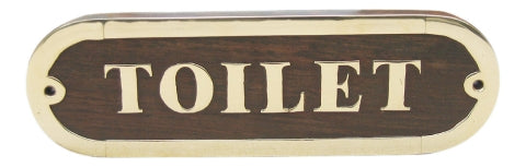 Türschild TOILET aus Holz und Messing – SEA-CLUB 7663