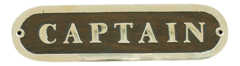 Türschild CAPTAIN aus Holz und Messing – SEA-CLUB 7669