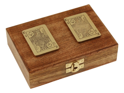 Doppelte Spielkartenbox aus Mangoholz – SEA-CLUB 8001