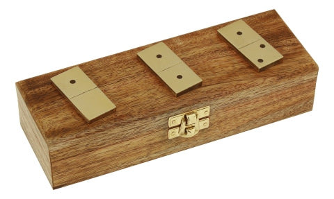 Dominobox aus Mangoholz, 20,5 cm – SEA-CLUB 8005