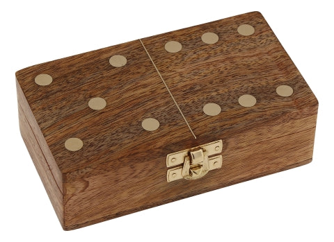 Dominobox aus Mangoholz, 14,5 cm – SEA-CLUB 8006