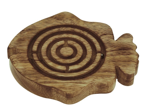 Labyrinthspiel Fisch aus Mangoholz – SEA-CLUB 8011