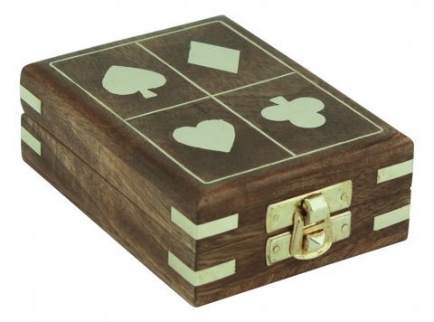 Spielkartenbox aus Holz mit Kartenspiel – SEA-CLUB 8017