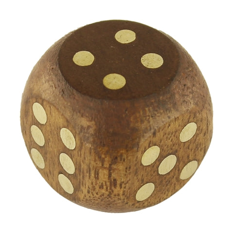 Würfel aus Holz und Messing, 2 cm – SEA-CLUB 8037
