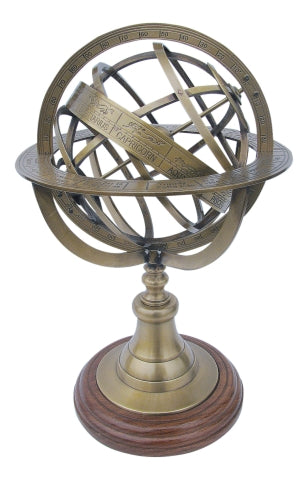 Armillarsphäre auf Holzsockel, 29 cm – SEA-CLUB 8534