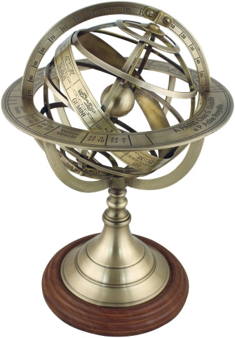Armillarsphäre auf Holzsockel, 38,5 cm – SEA-CLUB 8552