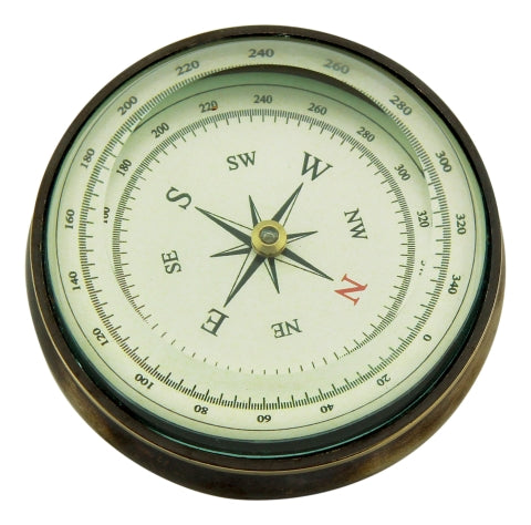 Antiker Kompass mit geschliffenem Glas, 8 cm – SEA-CLUB 8567