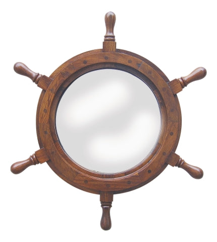 Steuerrad-Spiegel aus Holz, 45 cm – SEA-CLUB 9043