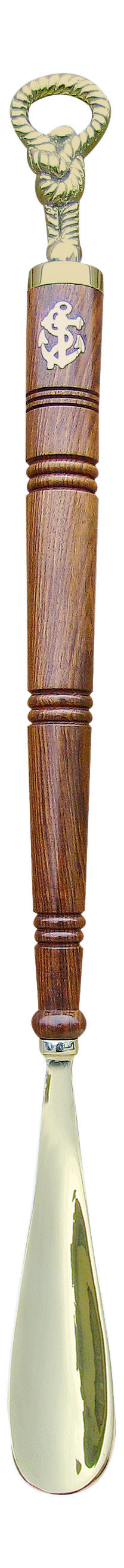 Extralanger Schuhlöffel aus Messing und Holz – SEA-CLUB 9086