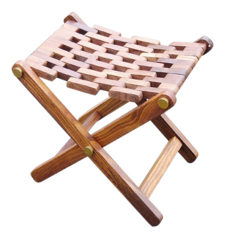 Maritimer Klapphocker aus Holz und Messing – SEA-CLUB 9100