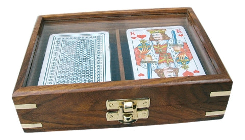 Doppelte Spielkartenbox mit Glasdeckel – SEA-CLUB 9136