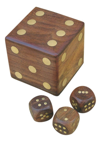 Würfelbox aus Holz und Messing – SEA-CLUB 9140