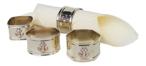 Vier maritime Serviettenringe aus Messing – SEA-CLUB 9162