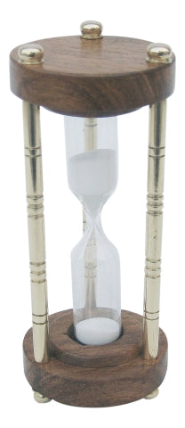 Sanduhr aus Messing und Holz, ca. 3 Minuten – SEA-CLUB 9173