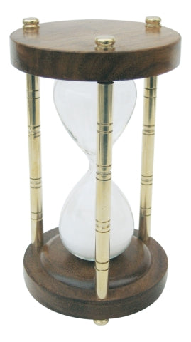 Sanduhr aus Messing und Holz, ca. 15 Minuten – SEA-CLUB 9182